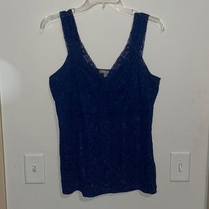 Blue lace tank top
